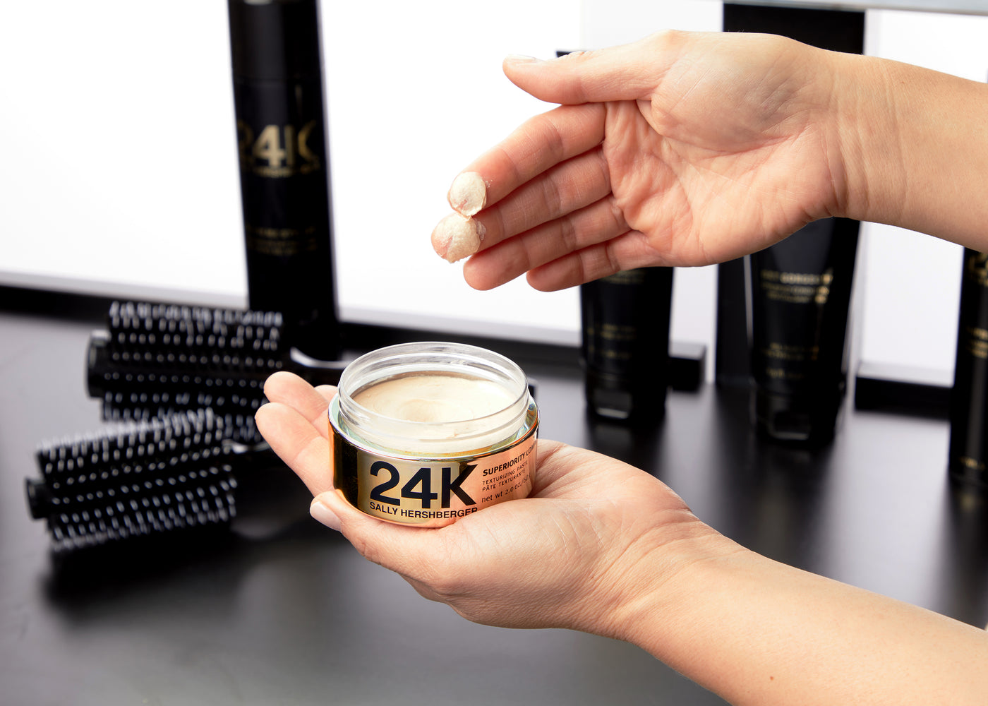 Sally Hershberger 24K Texture and Volume Styling Duo - Texturizing Paste, Volumizing Dry Shampoo