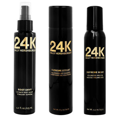 Sally Hershberger 24K Volume Trio - Root Boost, Volumizing Dry Shampoo, Volumizing Mousse